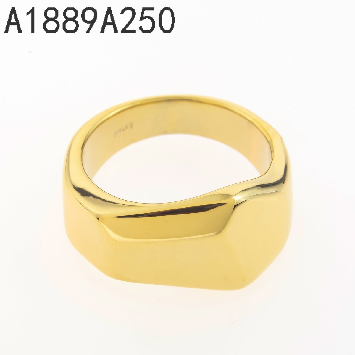 Anillo Sello Rectangular Dorado
