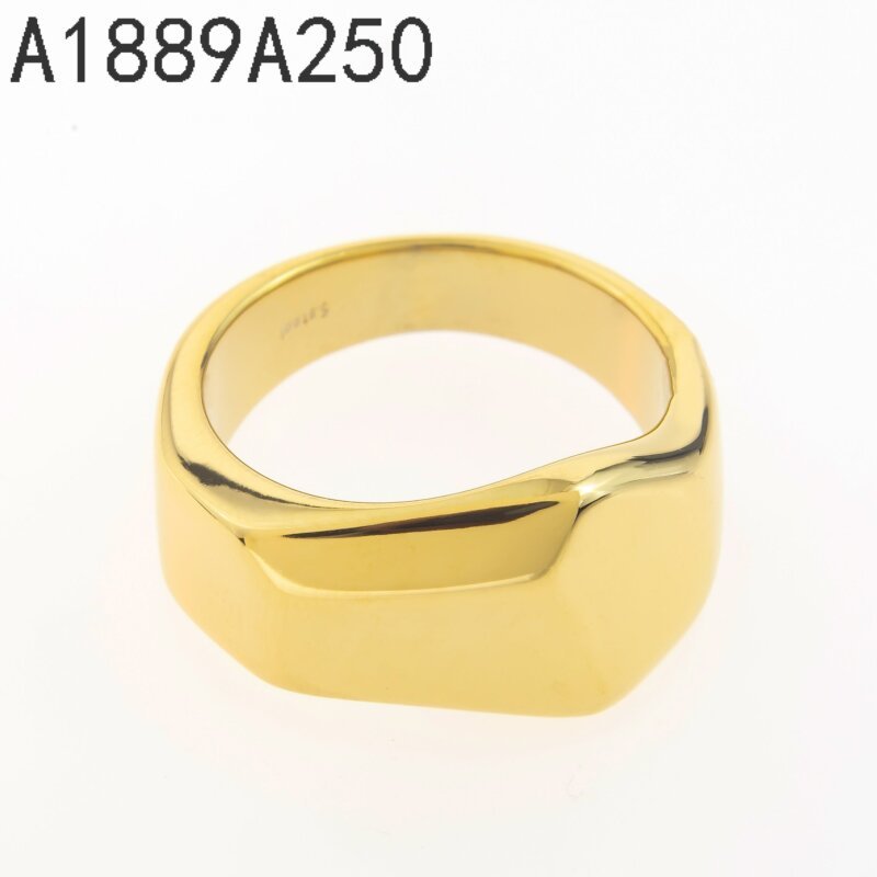 Anillo Sello Rectangular Dorado