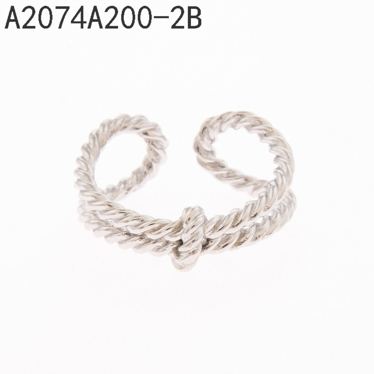 Anillo Abierto Linea de Zirconias Plata