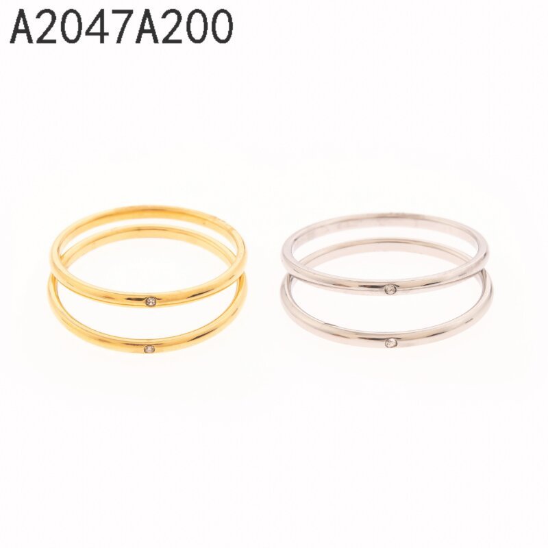 Anillo Doble Banda Fina Dorado