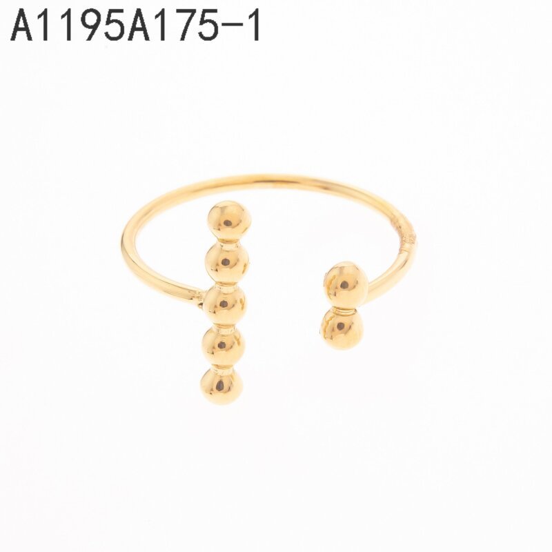 Anillo Abierto Esferas Dorado