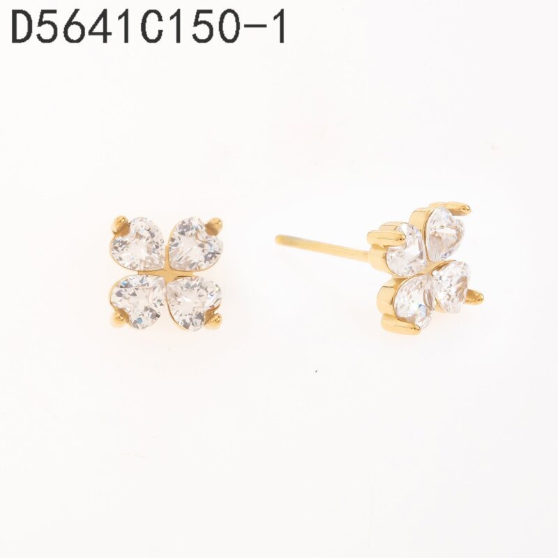 Pendientes de circonita blanca Oro Grueso 14K