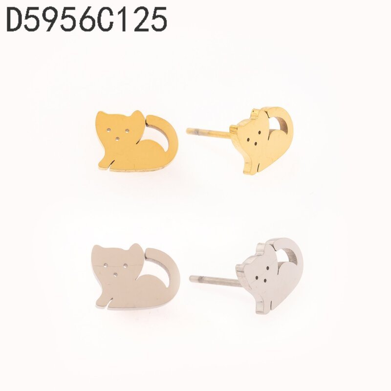 Aretes Candado y Llave Dorado
