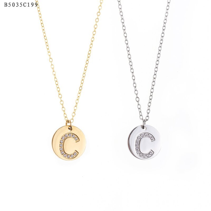 Collar con la letra C Oro Grueso 14K