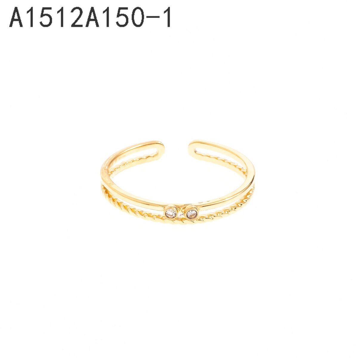 Anillo Fino de Zirconias Dorado