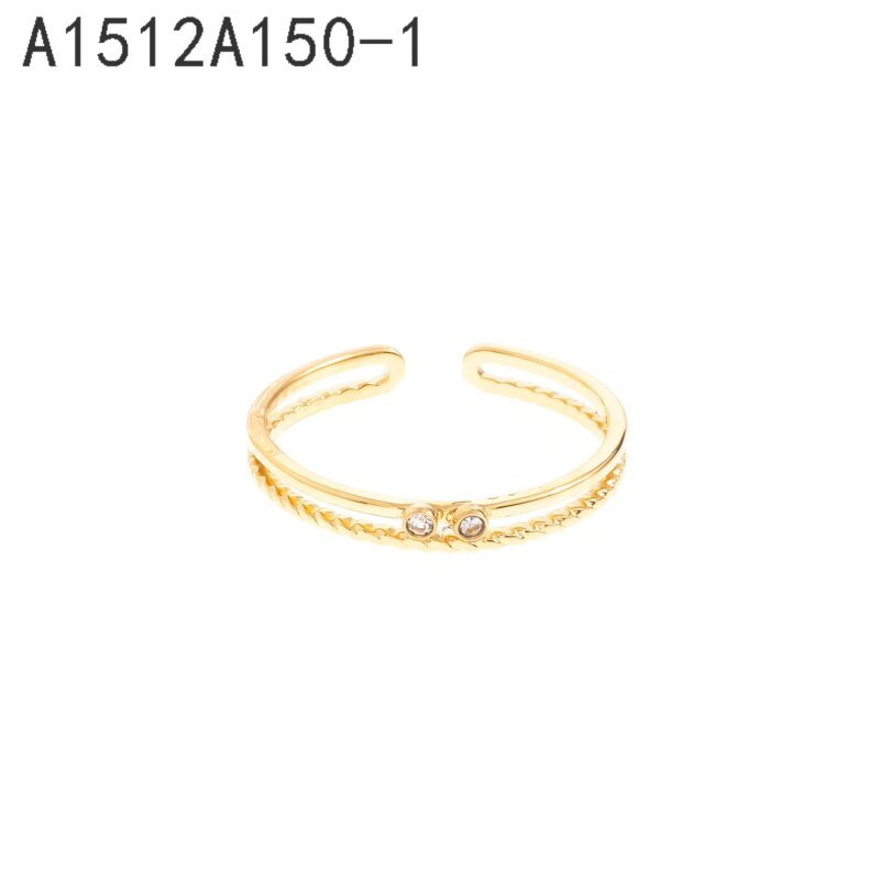 Anillo Fino de Zirconias Dorado