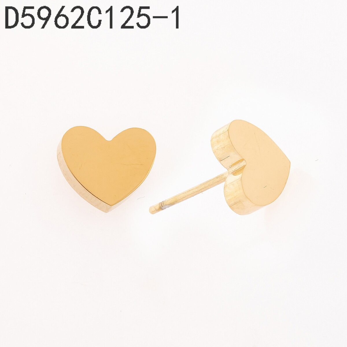Aretes Corazón Liso Dorado