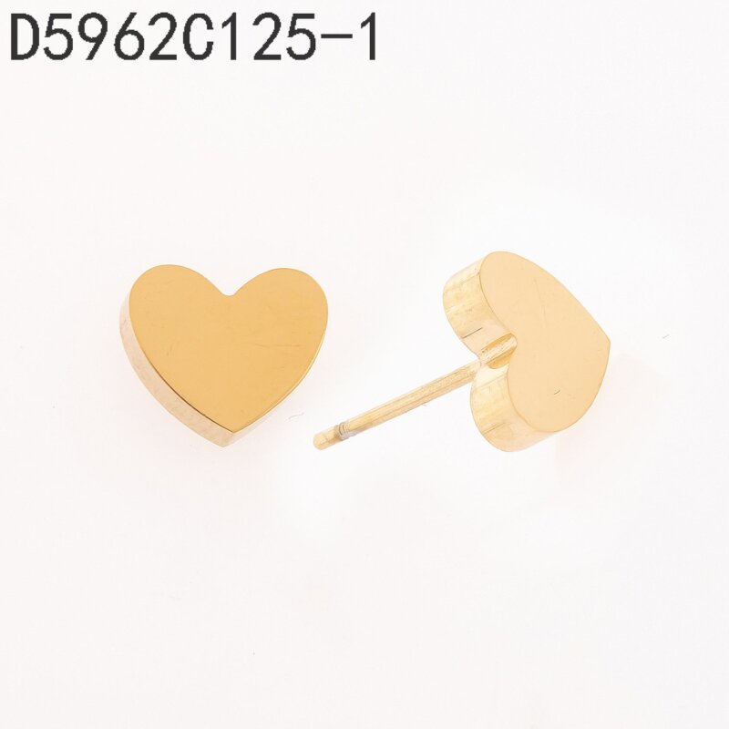 Aretes Corazón Liso Dorado