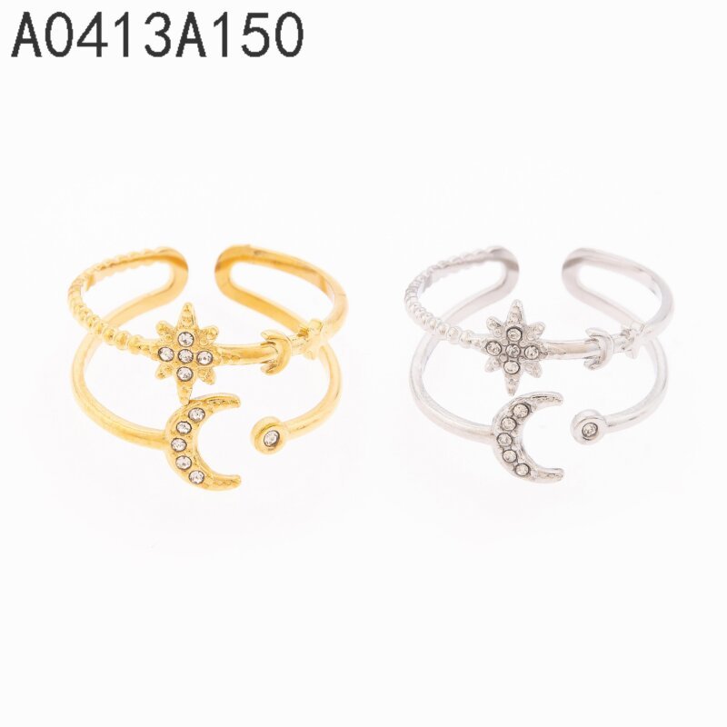 Anillo Luna y Estrella Dorado