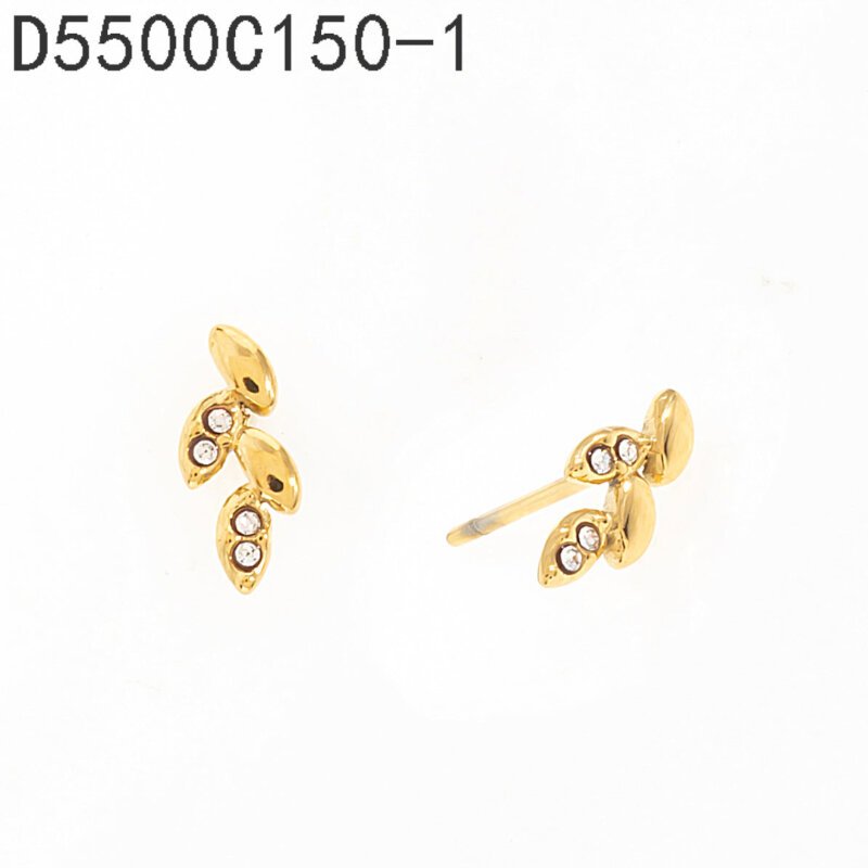 Aretes Hoja Trepadora Dorado