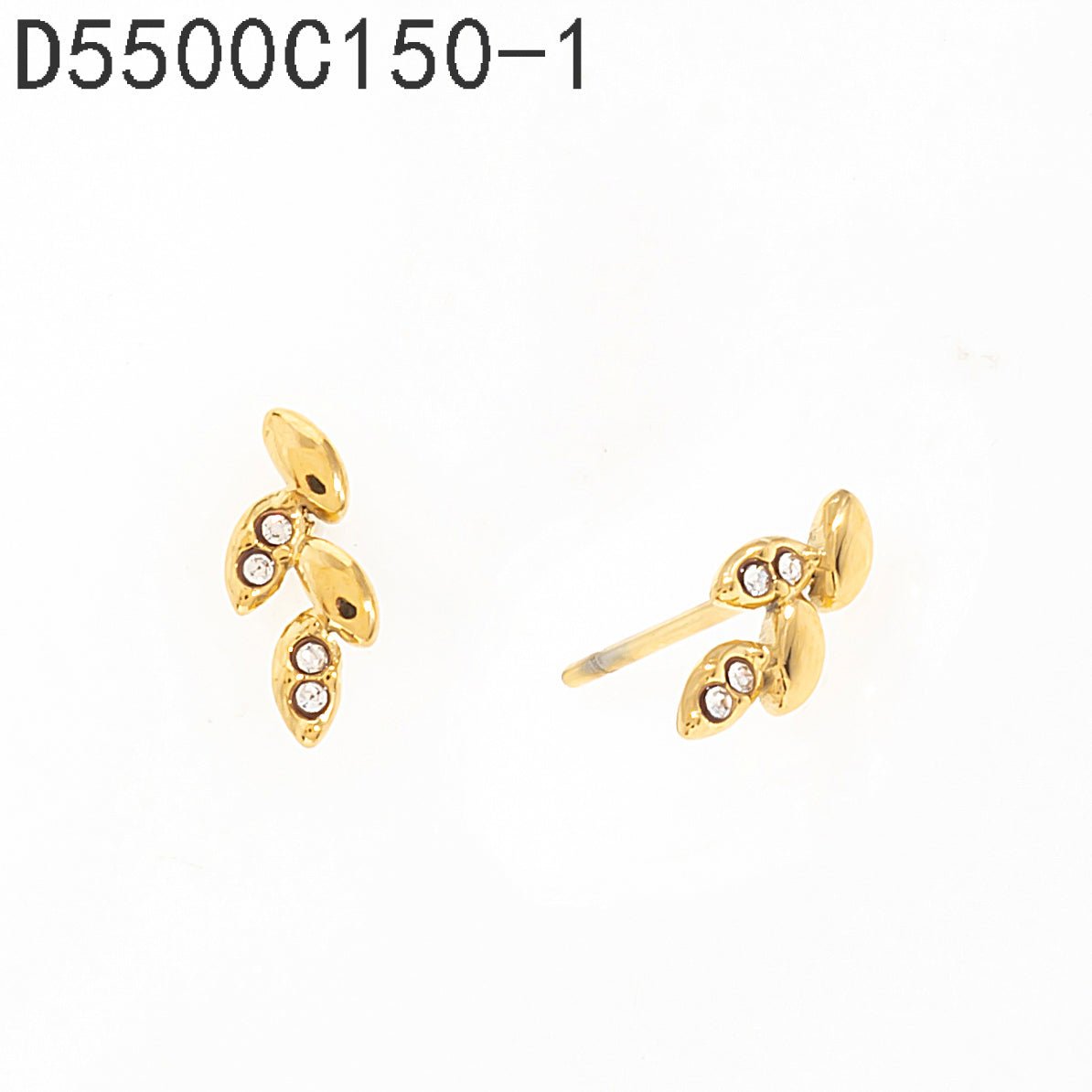 Aretes Hoja Trepadora Dorado