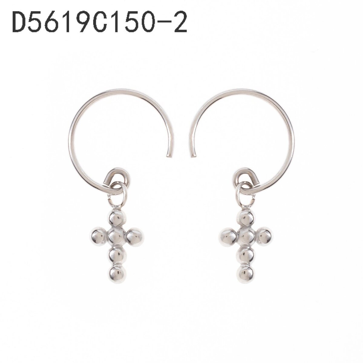 Aretes Aro con Dije de Zirconias Plata