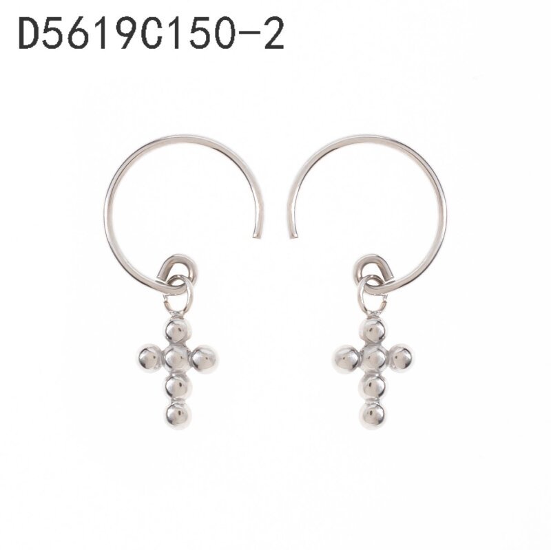 Aretes Aro con Dije de Zirconias Plata