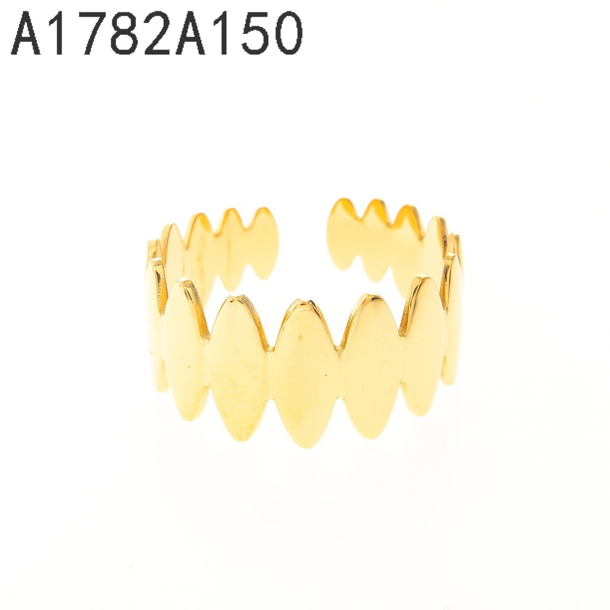Anillo Petalos Ancho Dorado
