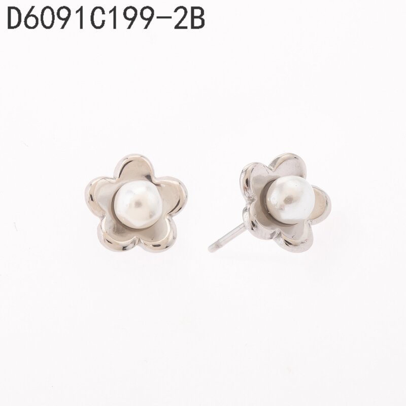 Aretes Flor con Perla Plata
