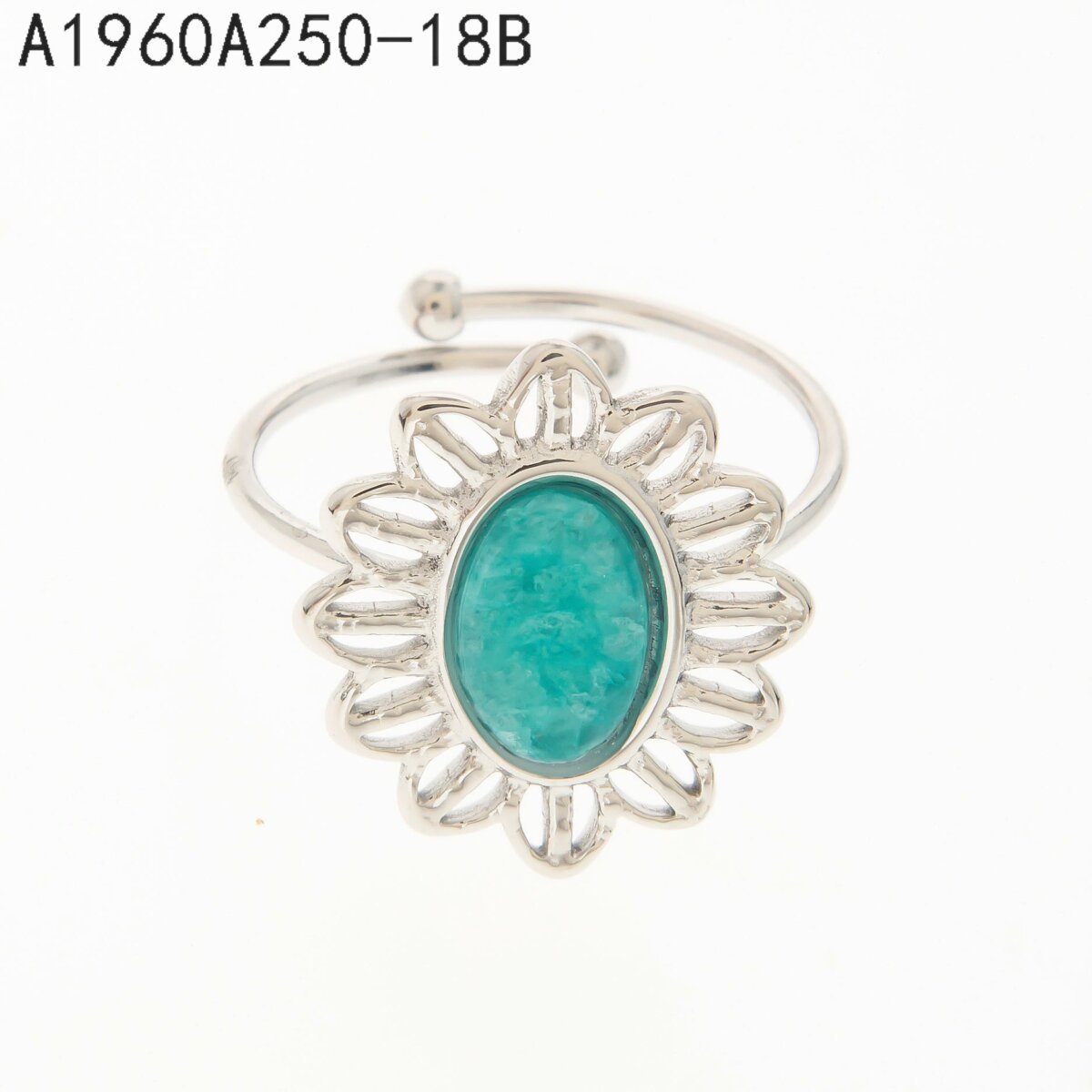 Anillo Oval Turquesa Dorado