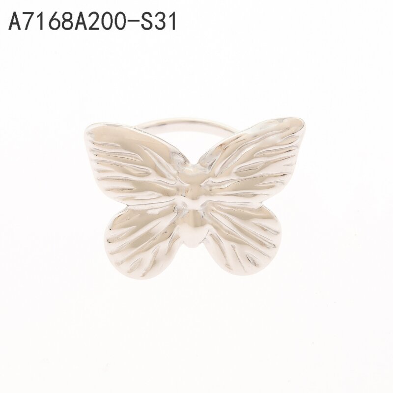 Anillo Mariposa Texturizada Plata