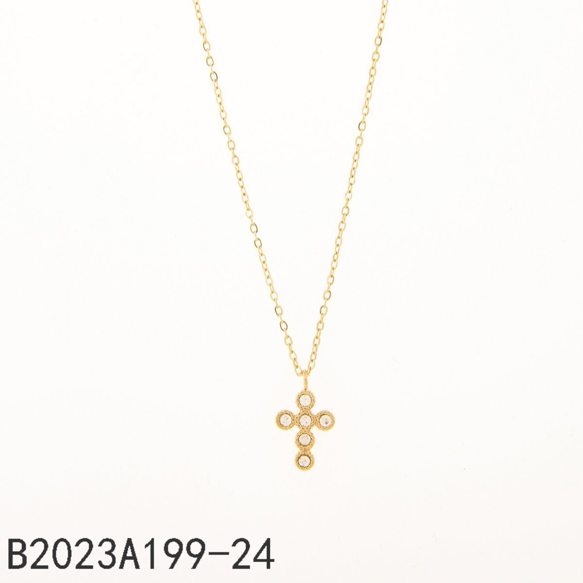 Collar Cruz Zirconias Dorado