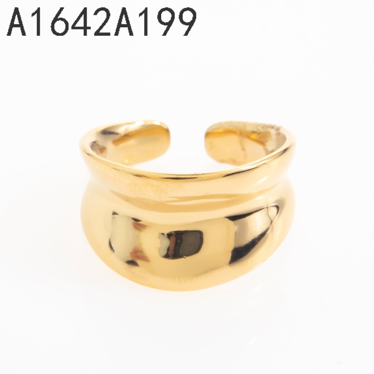 Anillo Ancho Domo Dorado