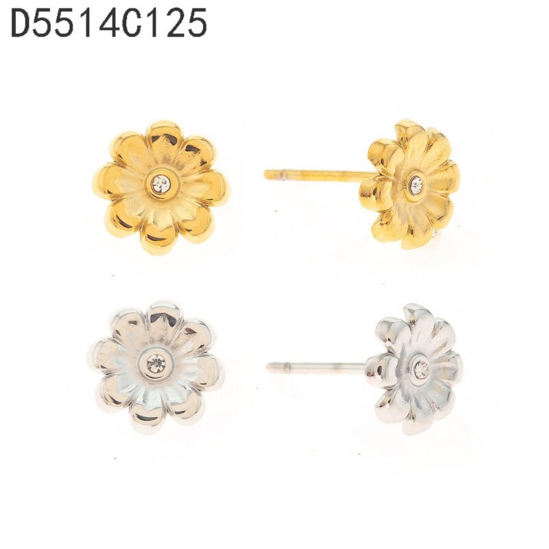 Aretes Flor de Zirconias Dorado