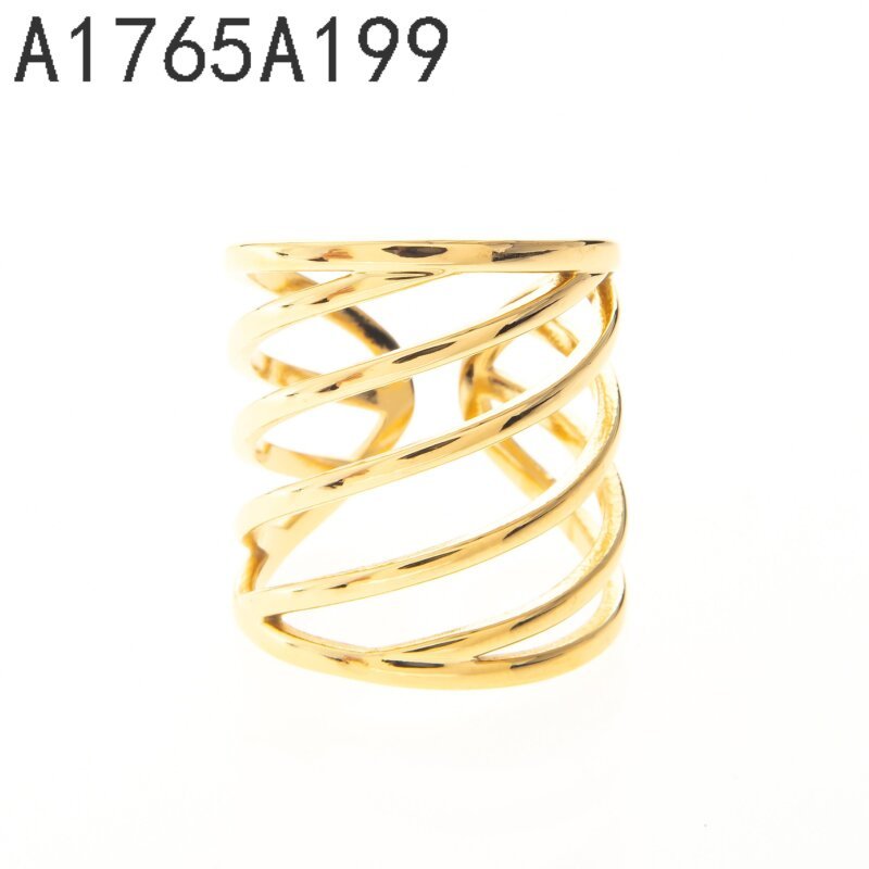 Anillo Ancho Cruzado Dorado