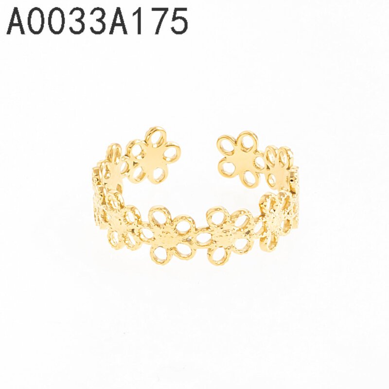 Anillo Cintillo de Flores Dorado