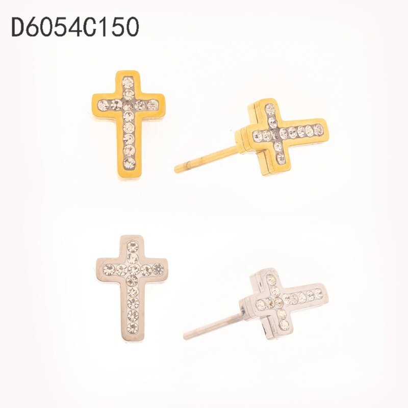Aretes Cruz Pequeña Dorado