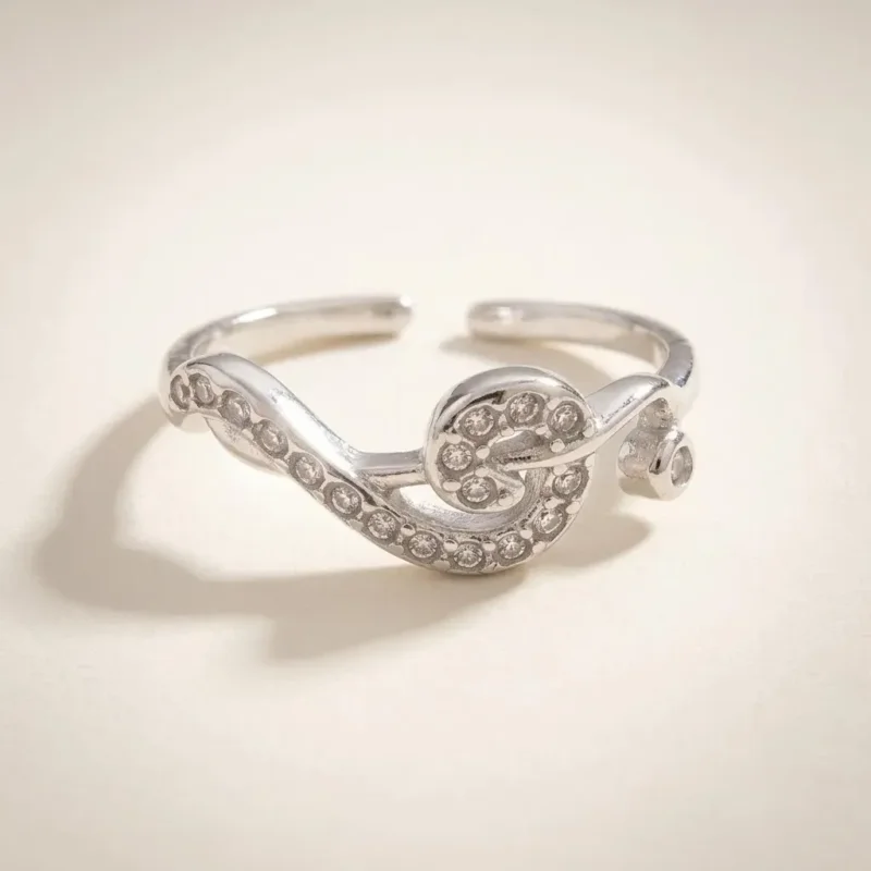 Anillo Onda de Zirconias Plata