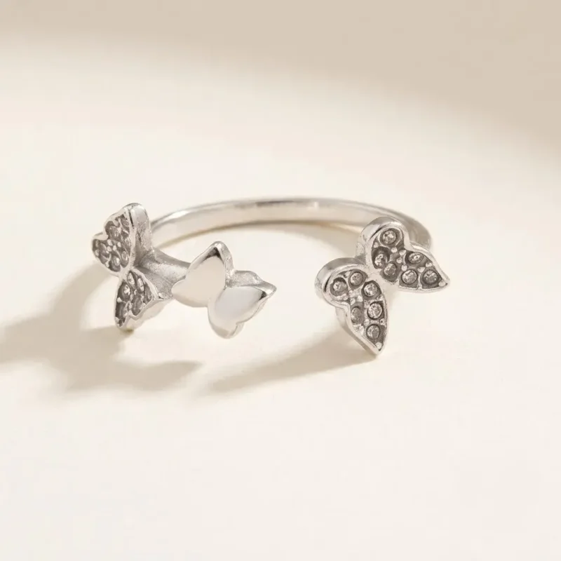 Anillo Rama con Zirconias Plata