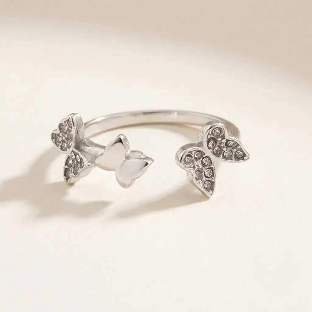 Anillo Rama con Zirconias Plata