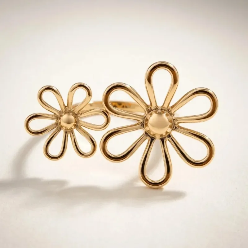 Anillo Flor Calada Plata