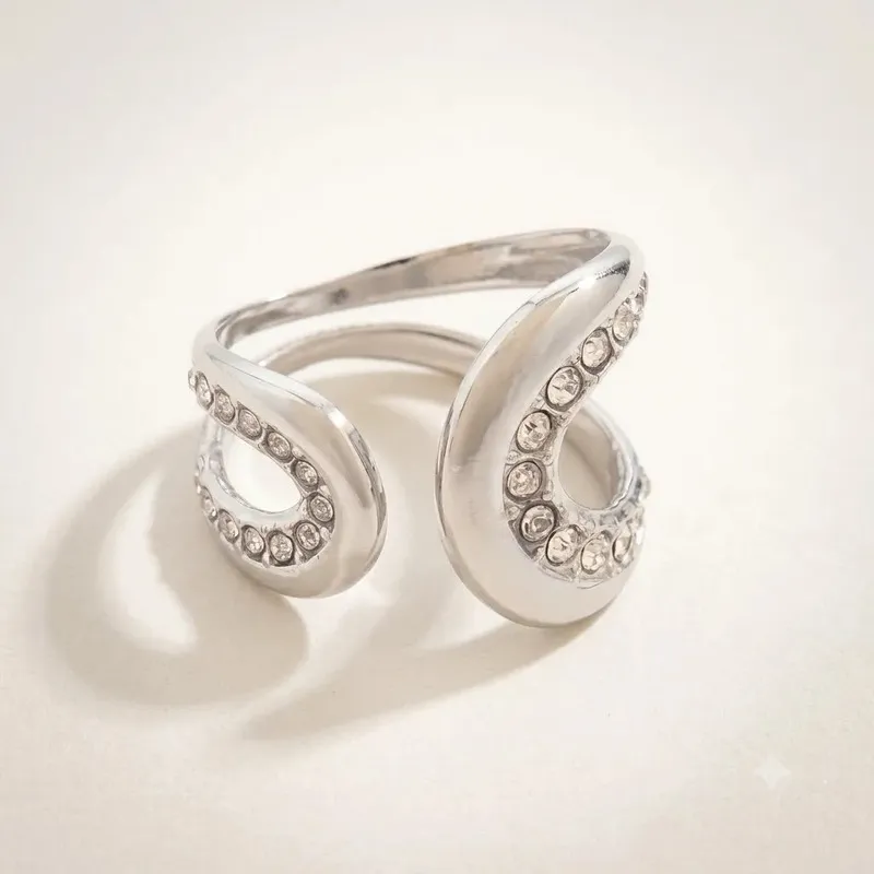 Anillo Doble Espiral Plata