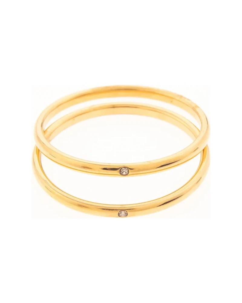 Anillo Doble Banda Fina Dorado