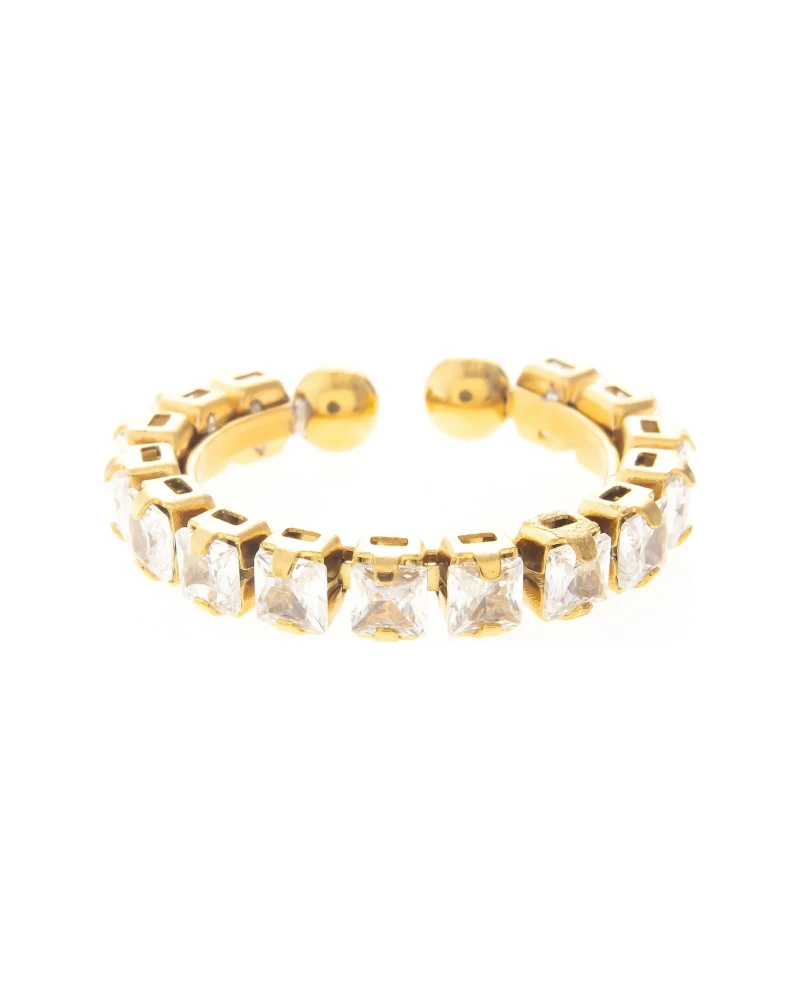 Anillo Eternidad de Zirconias Dorado