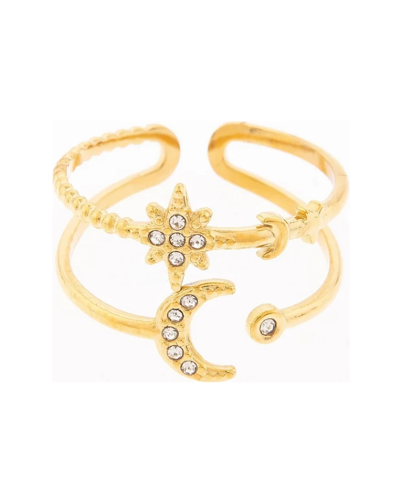 Anillo Luna y Estrella Dorado