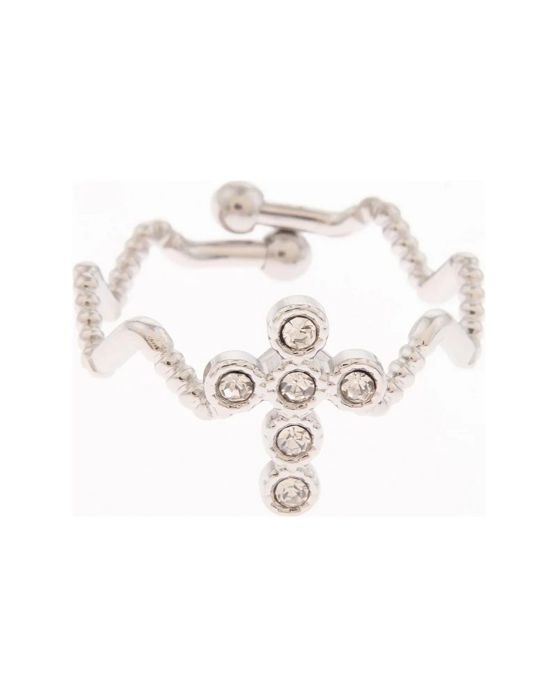 Anillo Cruz Calada Plata