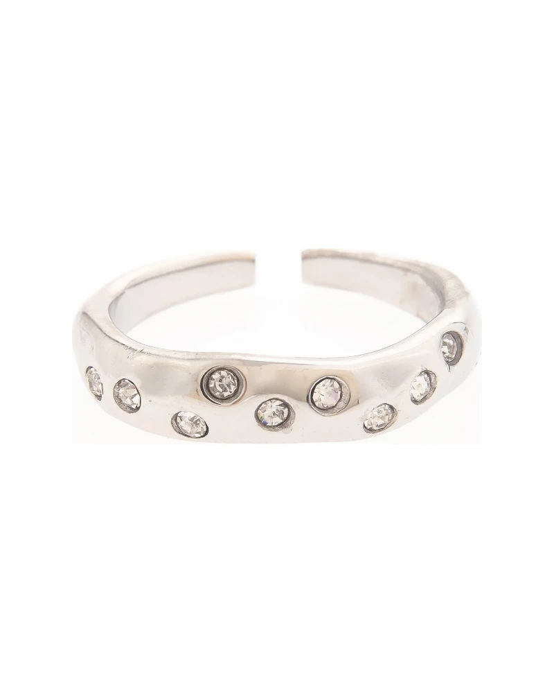 Anillo Banda Círculos de Zirconias Plata