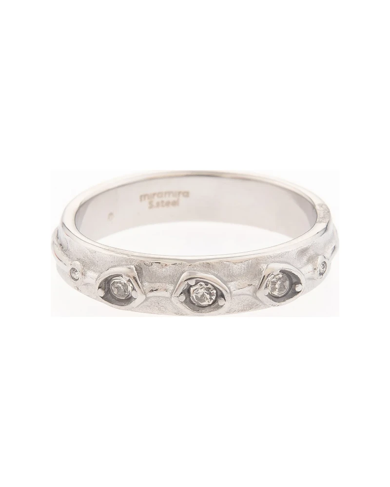 Anillo Banda Salpicada de Zirconias Plata