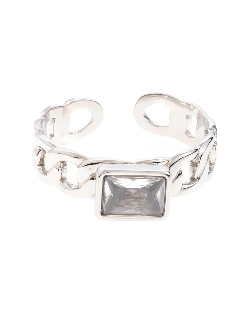 Anillo de circonita naranja Oro Grueso 14K