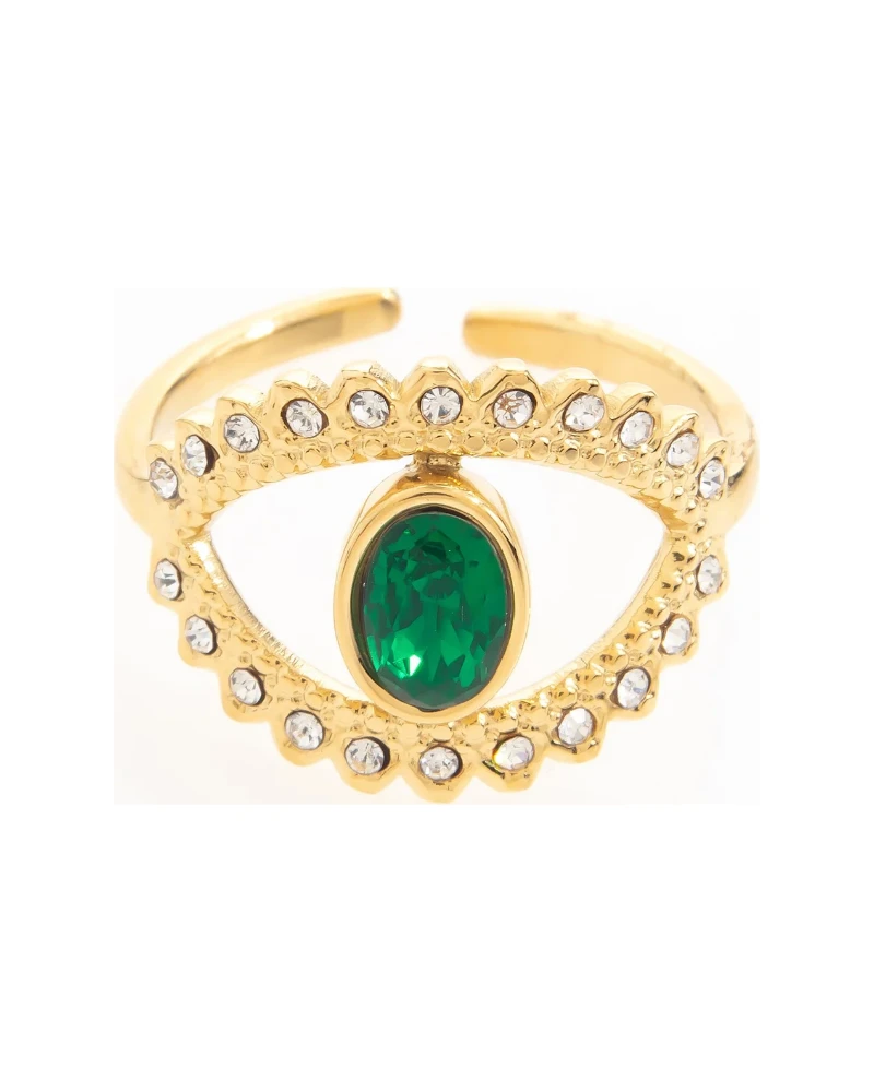 Anillo de circonita verde (plata)