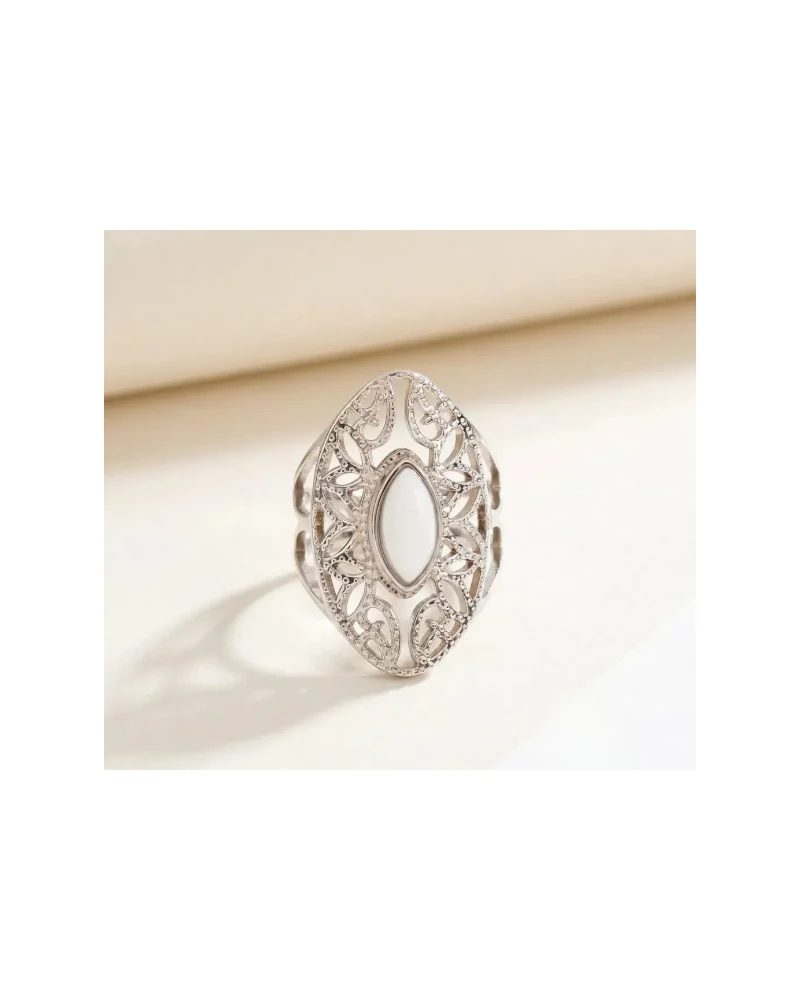 Anillo Oval Grabado Plata