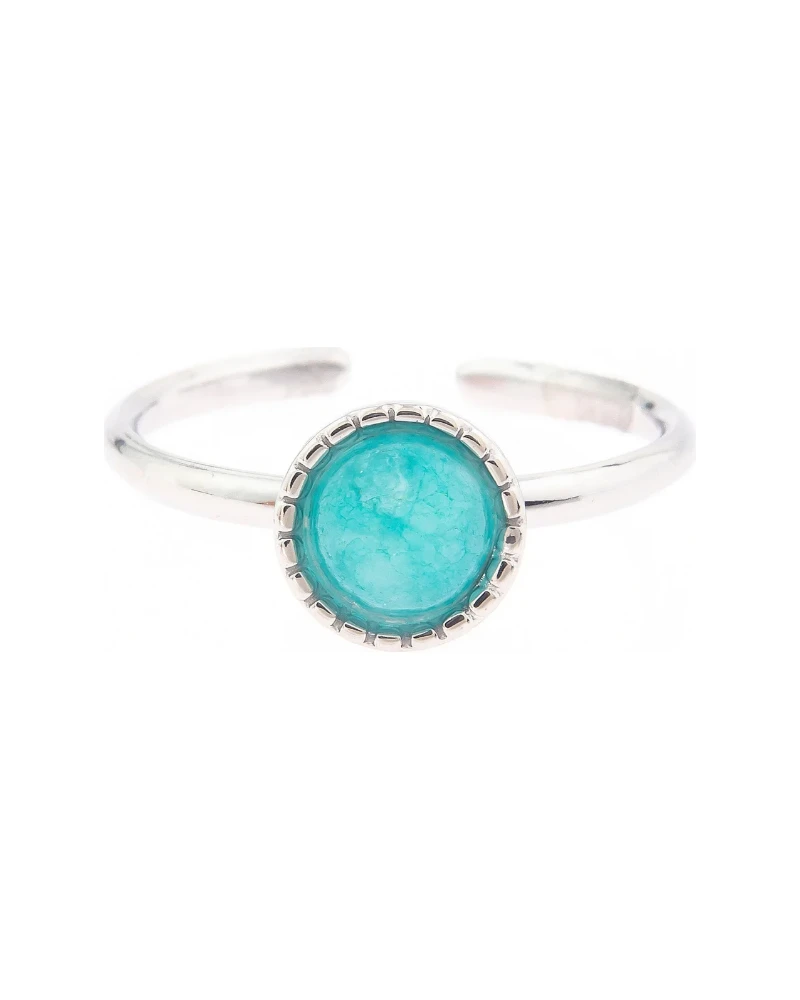 Anillo de piedra blanca (plata)
