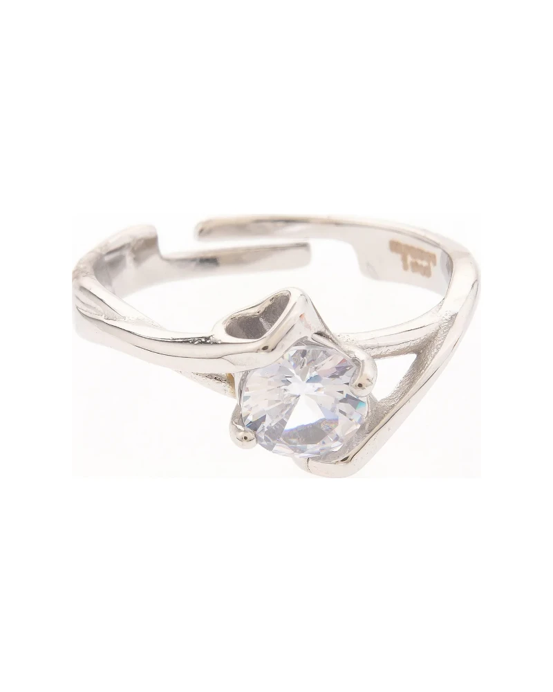 Anillo Corazón de Zirconias Plata