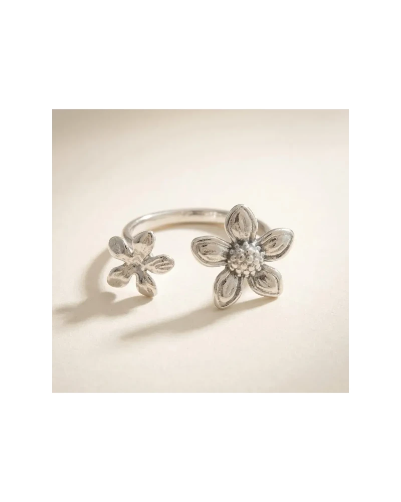 Anillo Ramo de Flores Plata