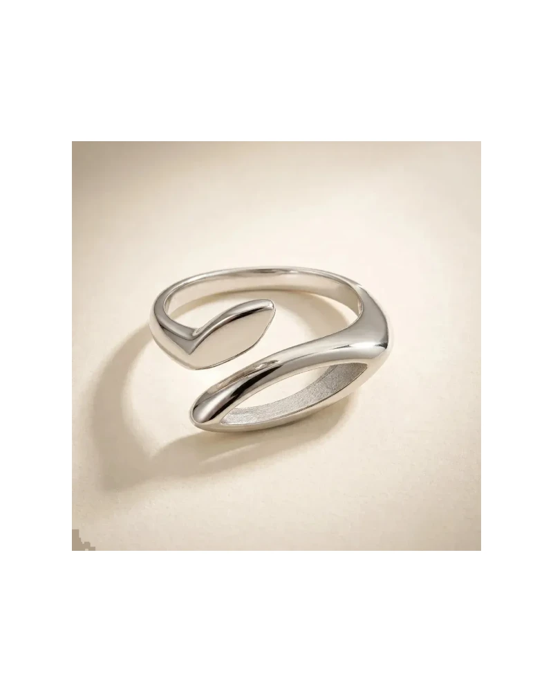 Anillo Abierto Ondulado Plata