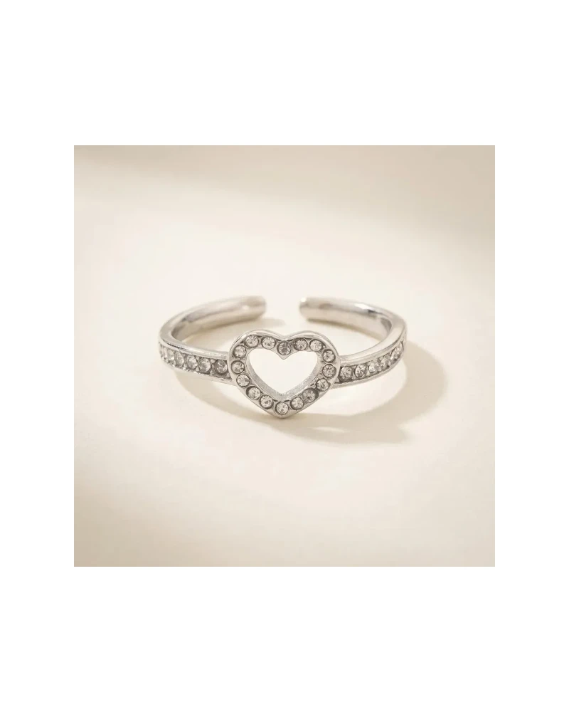 Anillo Corazón Delicado Plata