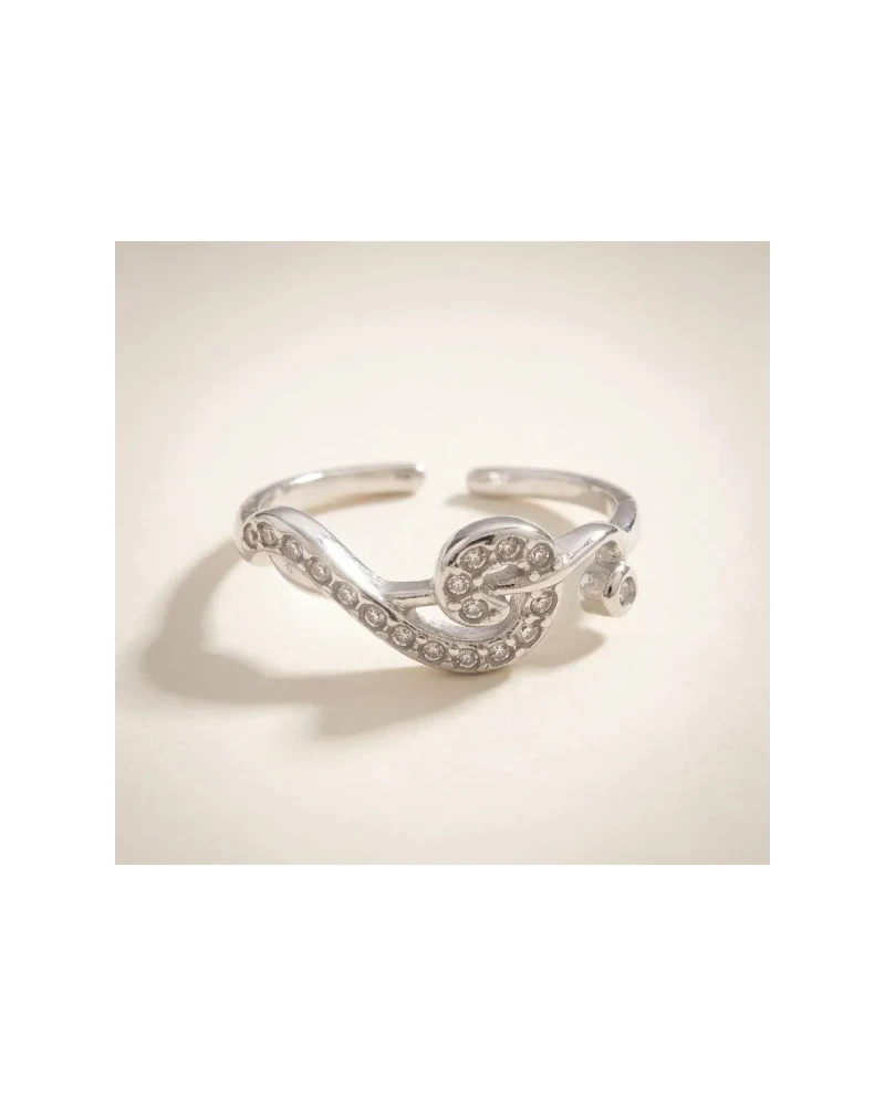 Anillo Onda de Zirconias Plata