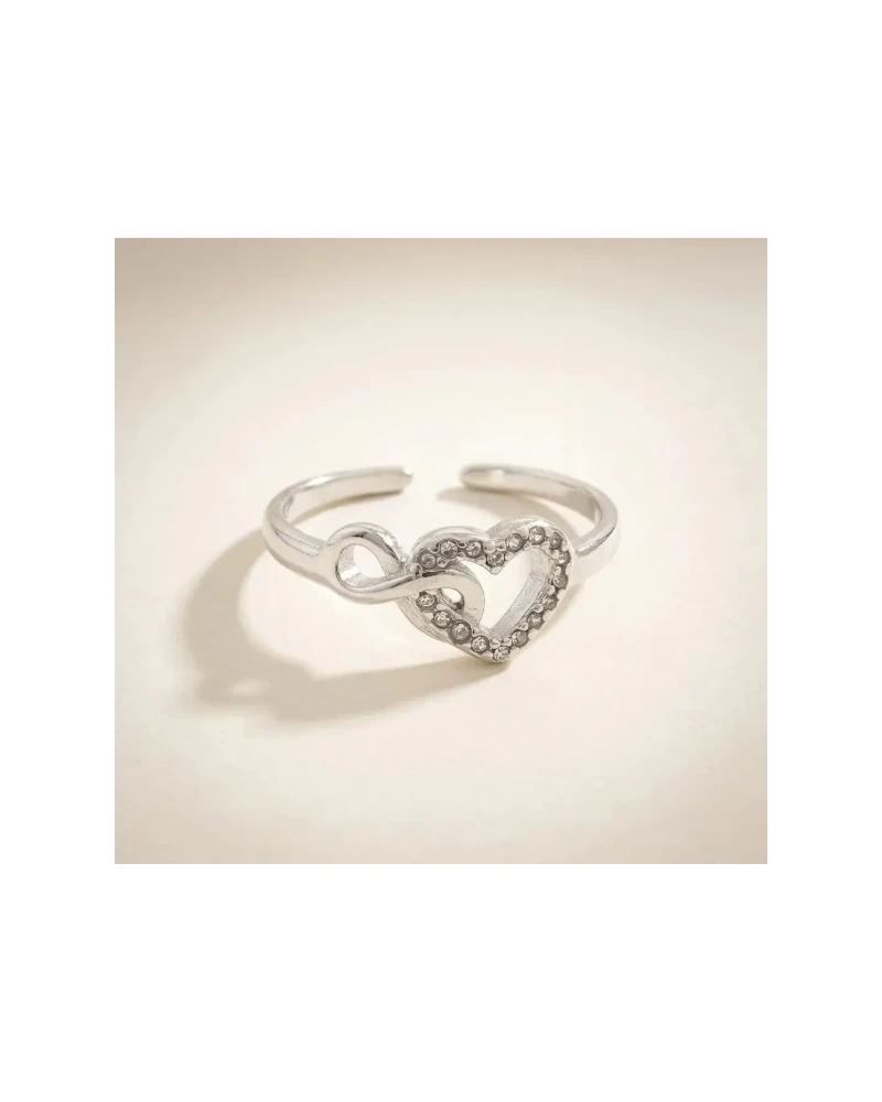 Anillo Doble Corazón Plata