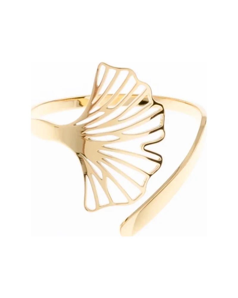 Anillo Concha Abanico Dorado