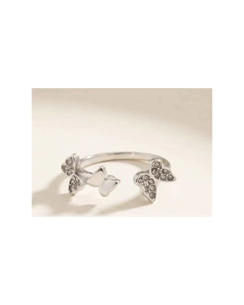 Anillo Rama con Zirconias Plata